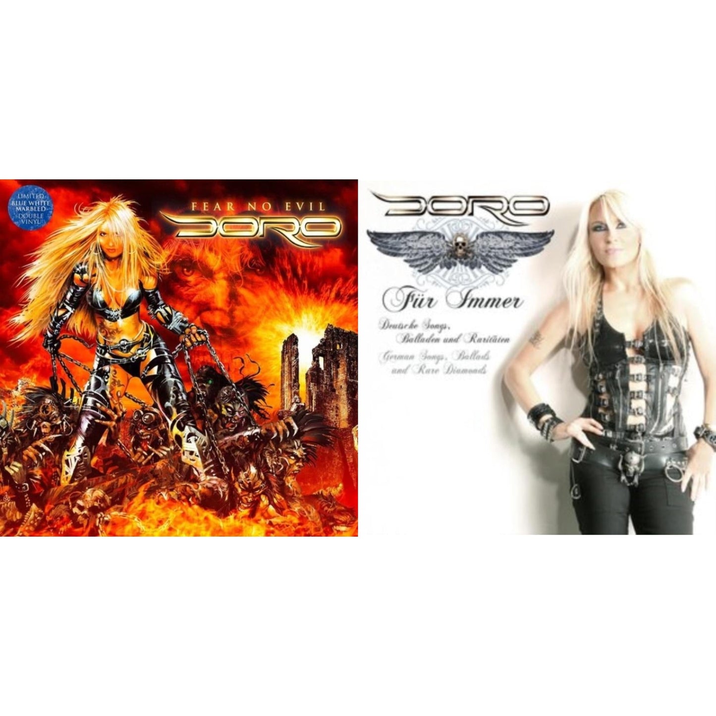 Fear No Evil (Blue White Marbled LP Vinyl) & Fur Immer (Black White Marbled LP Vinyl)