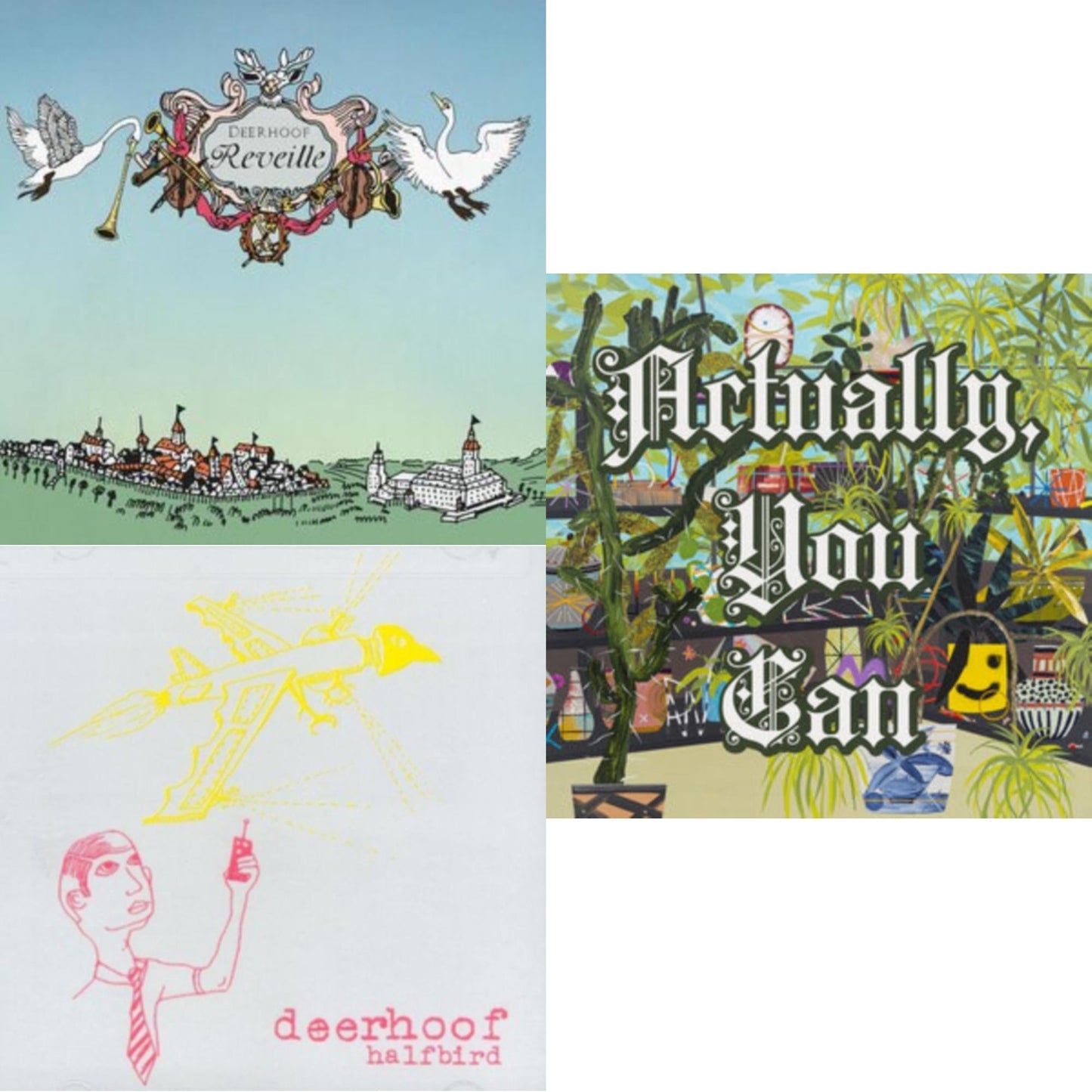 Reveille (Clear Sun LP Vinyl) & Halfbird (Pink & Yellow Split LP Vinyl) & Actually, You Can (Olive Green LP Vinyl)