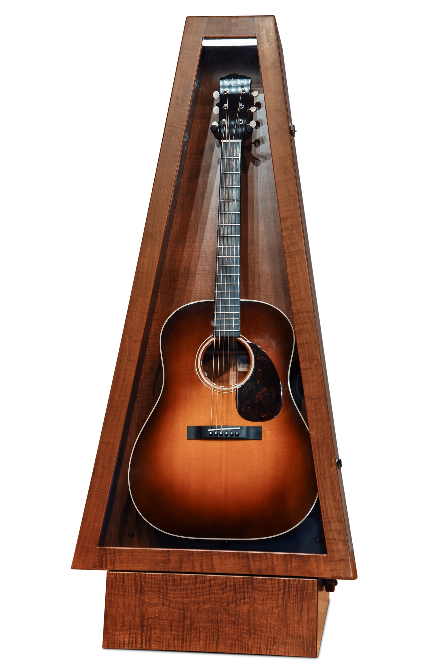 ClimaStand Triangle Humidor with Base - Flame maple with Acres Stain