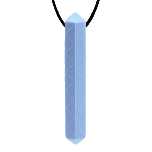 GNAWRISHING Sensory Chew Necklace 1-Pieces-Diamond Chew Necklaces for Kids with Autism ADHD SPD Chewing Oral Motor (Baby Blue)