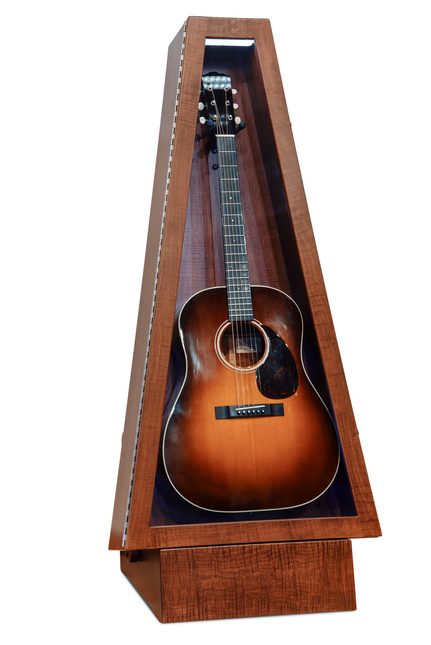 ClimaStand Triangle Humidor with Base - Flame maple with Acres Stain