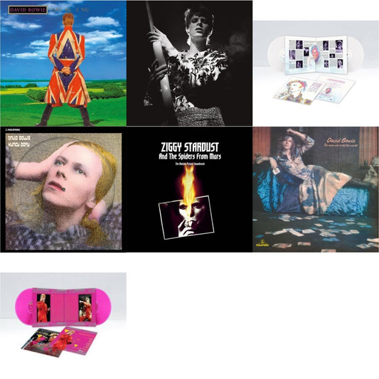 David Bowie - Earthling (2021 Remaster/2LP) & Hunky Dory (2015 Remaster/50Th Anniv/Picture Disc) & Montreal '87 (Limited/Pink LP Vinyl) & Live Los Angeles 1974 (White LP Vinyl/Limited) & Rock N Roll Star & Ziggy Stardust & The Spiders From Mars Ost