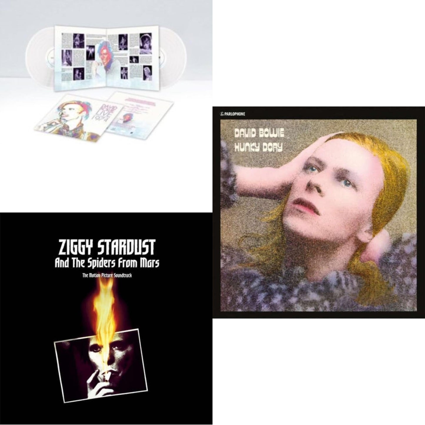Live Los Angeles 1974 (White LP Vinyl/Limited) & Ziggy Stardust & The Spiders From Mars Ost (2LP) & Hunky Dory