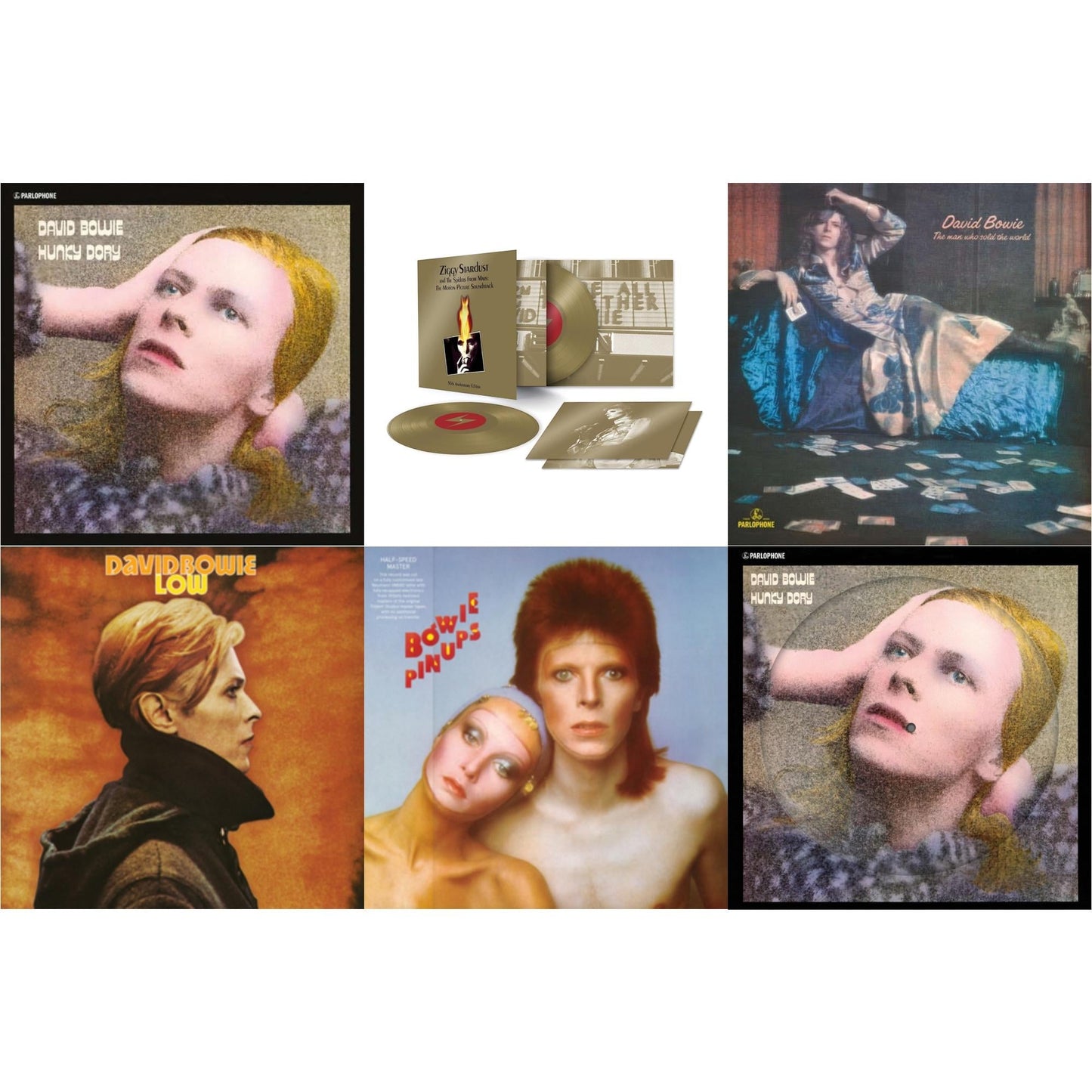 Low (2017 Remaster) & Hunky Dory (2015 Remaster/50Th Anniv/Picture Disc) & Pinups (2015 Remaster) & Ziggy Stardust & The Spiders From Mars Ost (50Th Anniversary/2LP) & Man Who Sold The World (2015 Remaster) & Hunky Dory