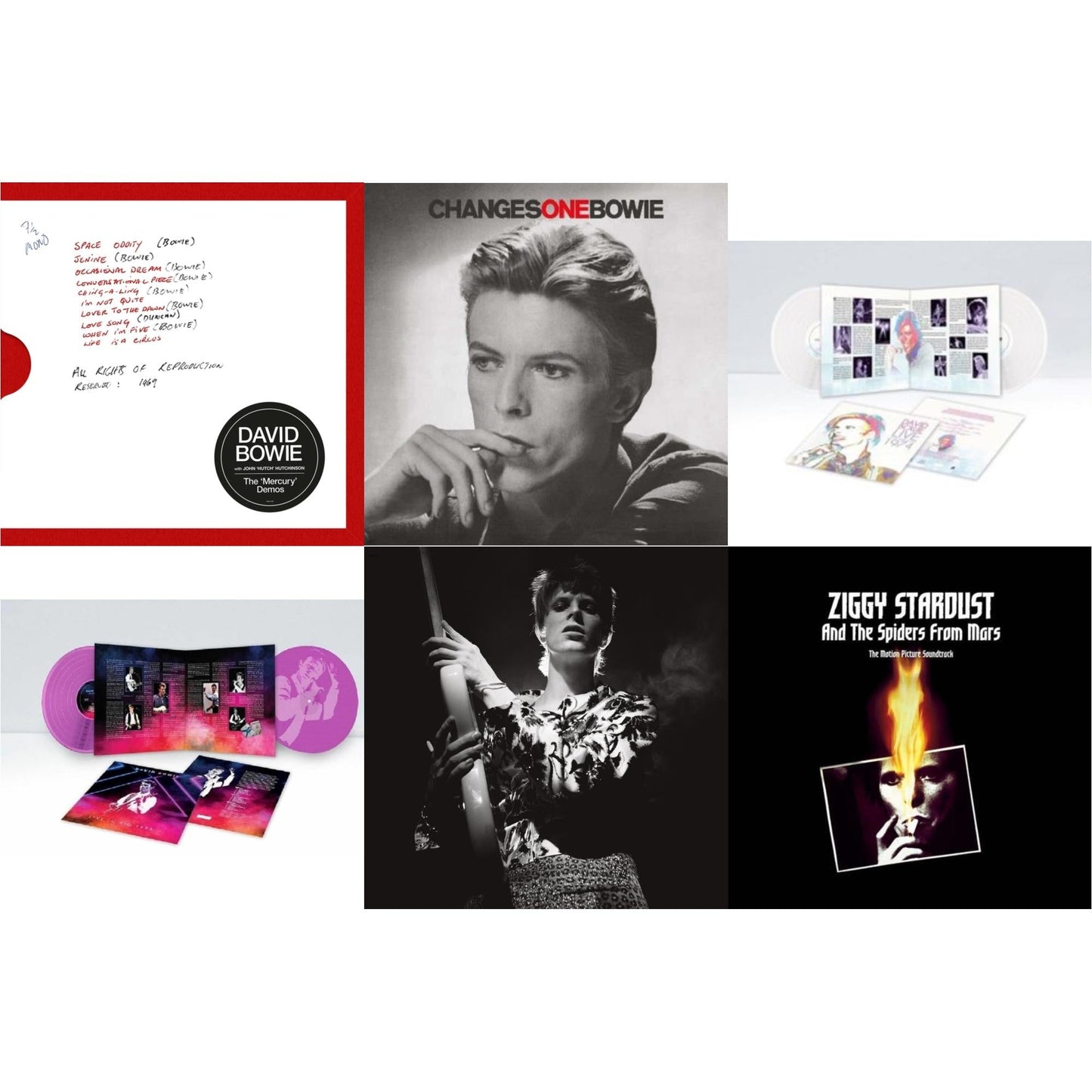 Mercury Demos & Changesonebowie (180G) & Live Los Angeles 1974 (White LP Vinyl/Limited) & Live In Rio 1990 (Pink LP Vinyl/180G/Limited) & Rock N Roll Star & Ziggy Stardust & The Spiders From Mars Ost (2LP)