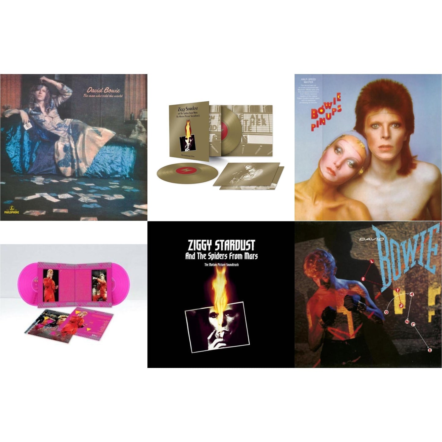 David Bowie - Let's Dance (2018 Remastered Version) & Montreal '87 (Limited/Pink LP Vinyl) & Pinups (2015 Remaster) & Ziggy Stardust & The Spiders From Mars Ost (50Th Anniversary/2LP) & Ziggy Stardust & The Spiders From Mars Ost (2LP) & Man Who Sold