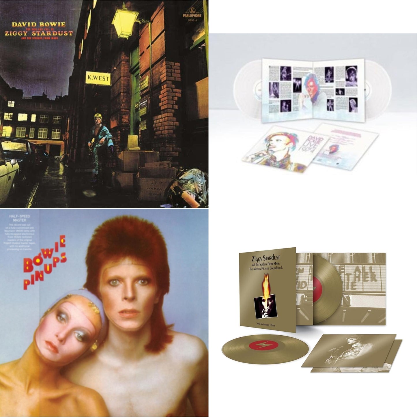 Live Los Angeles 1974 (White LP Vinyl/Limited) & Pinups (2015 Remaster) & Ziggy Stardust & The Spiders From Mars Ost (50Th Anniversary/2LP) & Rise & Fall Of Ziggy Stardust (2012 Remaster)
