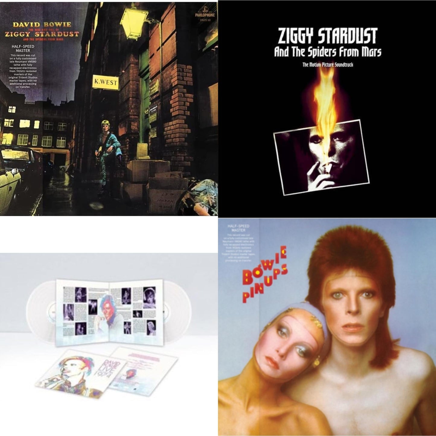 Rise & Fall Of Ziggy Stardust & The Spiders From Mars (2012 Remaster/Half-Speed Master) & Live Los Angeles 1974 (White LP Vinyl/Limited) & Pinups (2015 Remaster) & Ziggy Stardust & The Spiders From Mars Ost (2LP)