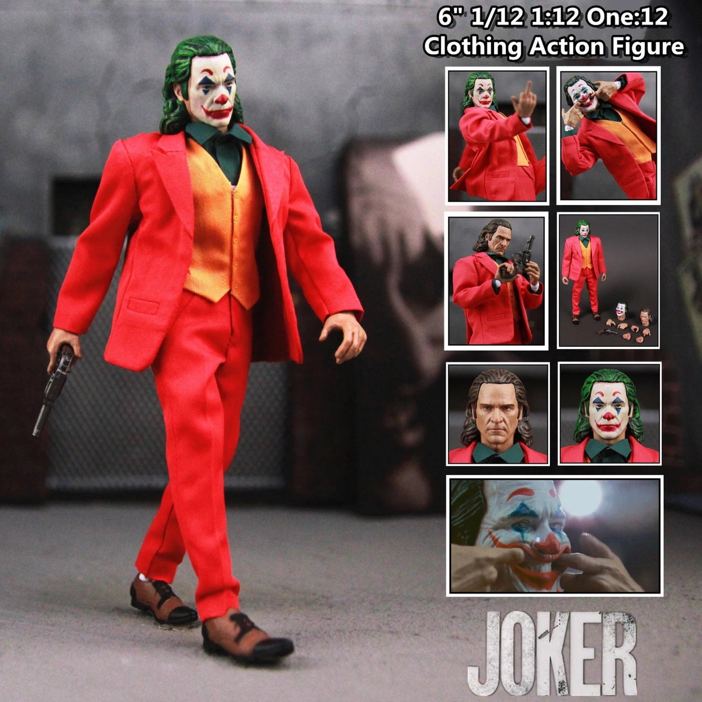 DCU The Joker 6" Action Figure Clown Face Joaquin Phoenix Todd Phillips Movie 1:12 one:12 Clothing Toys Doll Model - Premium  from Lizard Vigilante - Just $152.22! Shop now at Lizard Vigilante