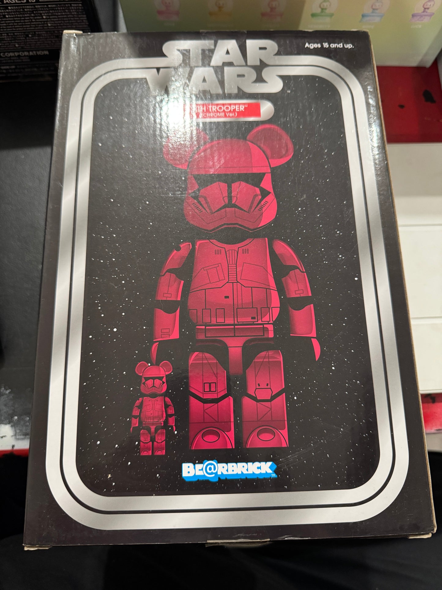 Medicom Bearbrick Star Wars Sith Trooper Chrome Version 400% and 100% Grail