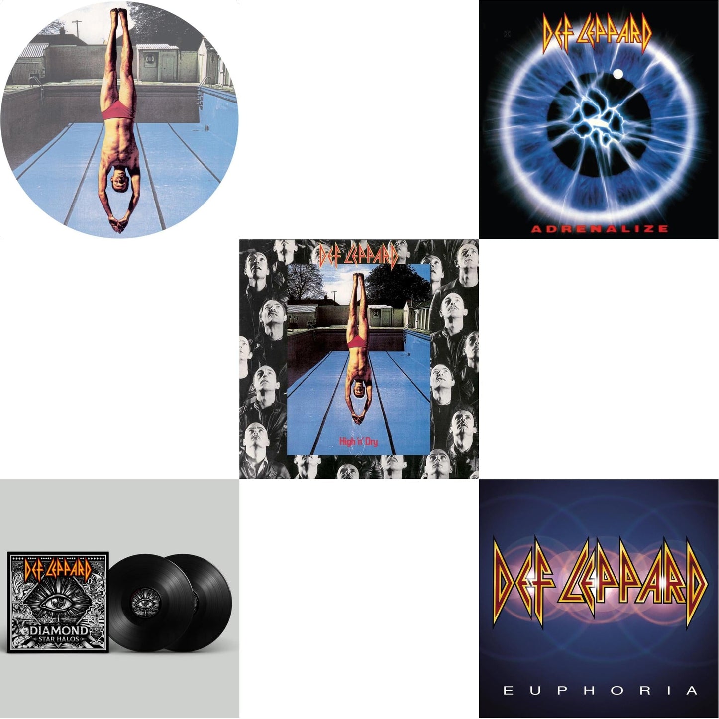 High 'N' Dry (Picture Dsic) & Diamond Star Halos (2LP) & High N Dry & Adrenalize (2LP) & Euphoria (2LP)