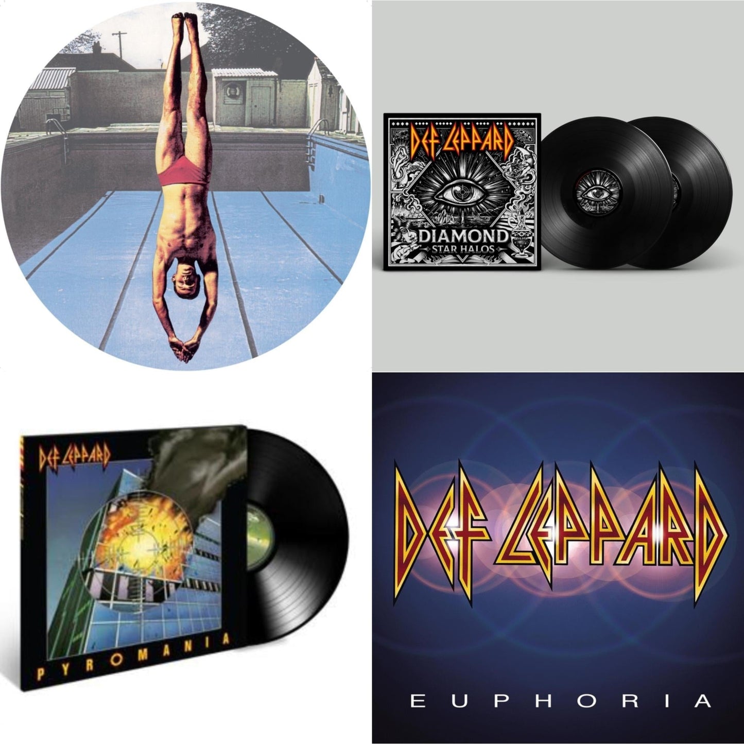 High 'N' Dry (Picture Dsic) & Diamond Star Halos (2LP) & Pyromania & Euphoria (2LP)