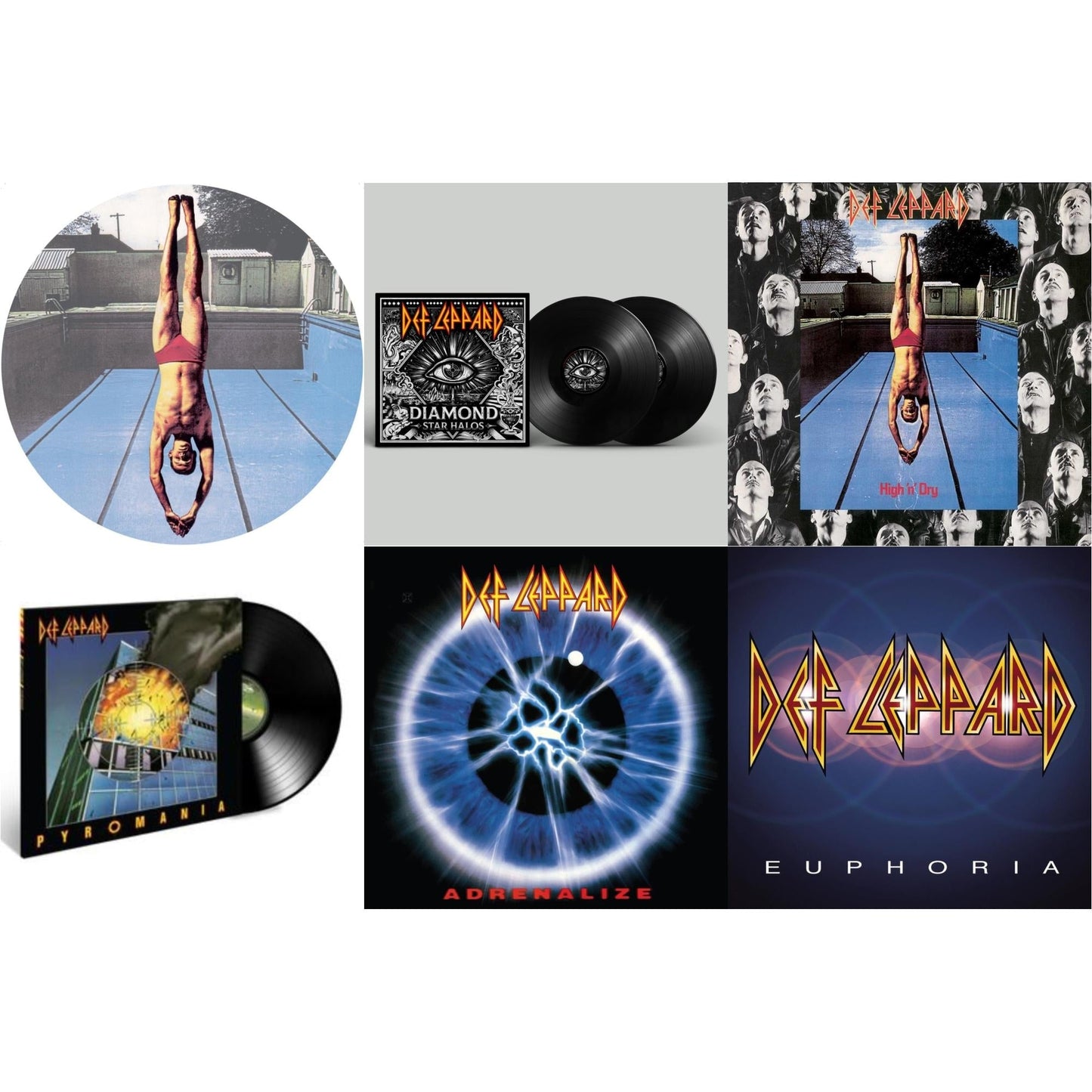 High 'N' Dry (Picture Dsic) & Diamond Star Halos (2LP) & High N Dry & Pyromania & Adrenalize (2LP) & Euphoria (2LP)