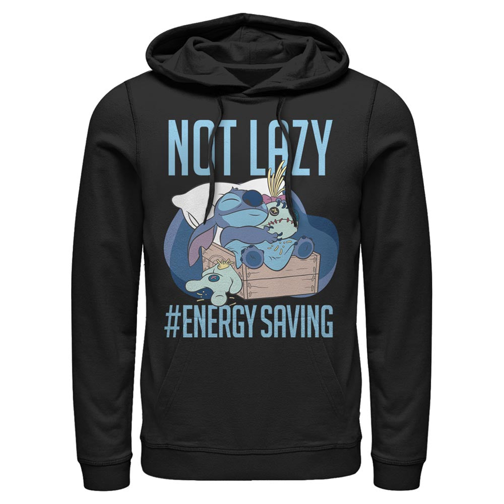 Disney Disney Lilo & Stitch Not Lazy Energy Saving Mens Lightweight Hoodie