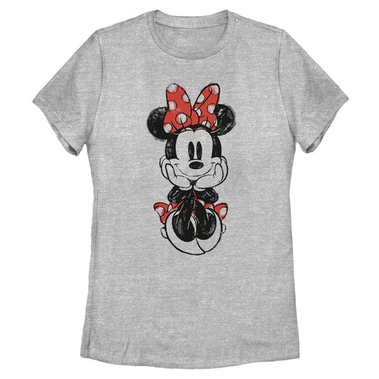 Disney Sitting Minnie Sketch Womens T Shirt