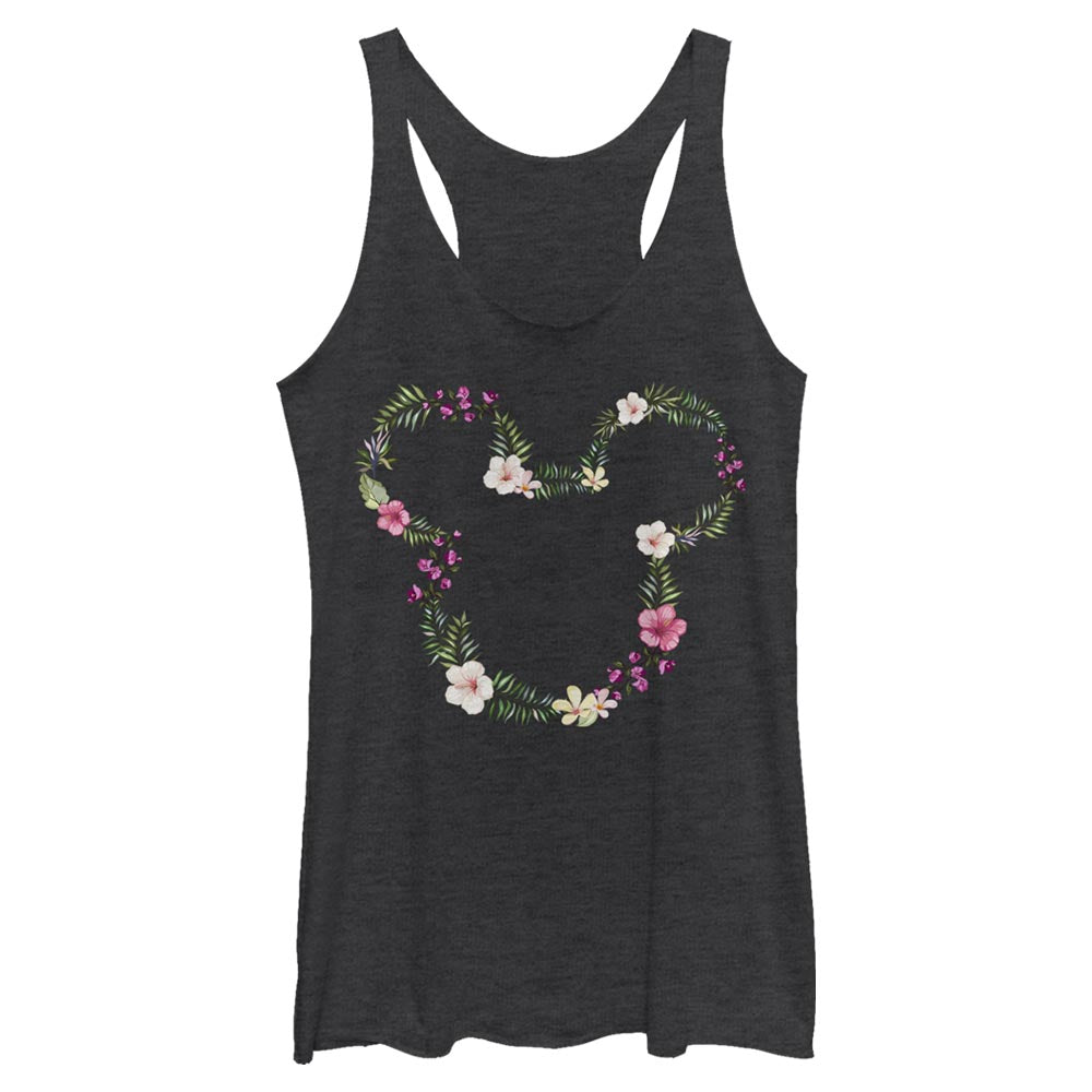 Disney Floral Mouse Frame Juniors Tank Top Shirt