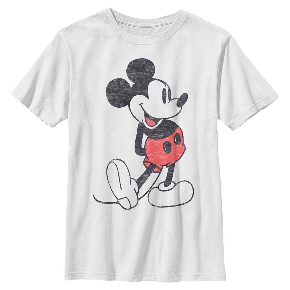 Disney Mouse Pose Distressed Boys Kids T Shirt