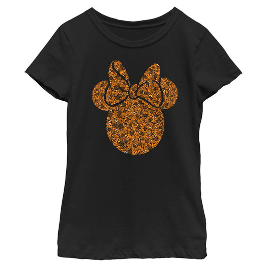 Disney Halloween Minnie Silhouette Filled  Girls Kids T Shirt
