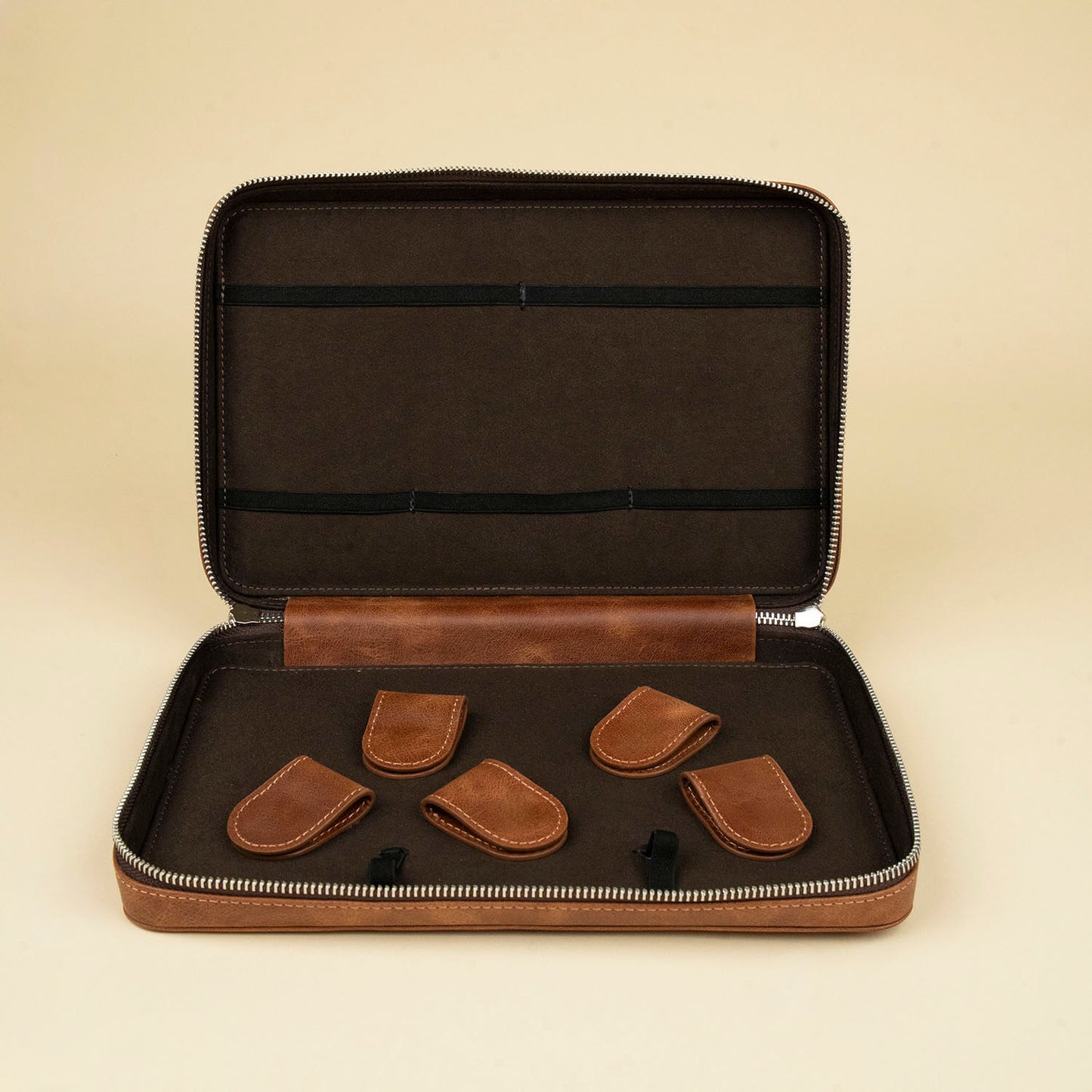 Leather Tech Organizer Case -Rich Brown - Mobile