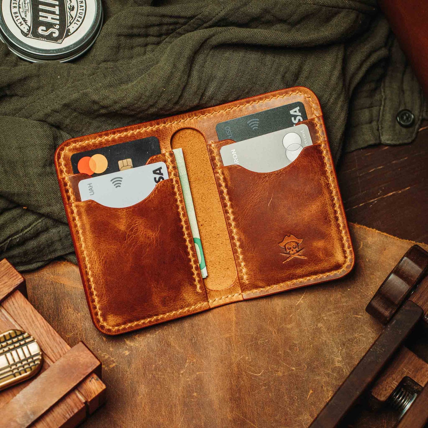 Slim Bifold Wallet - Buccaneer | Minimalist Card Holder | Handcrafted EDC