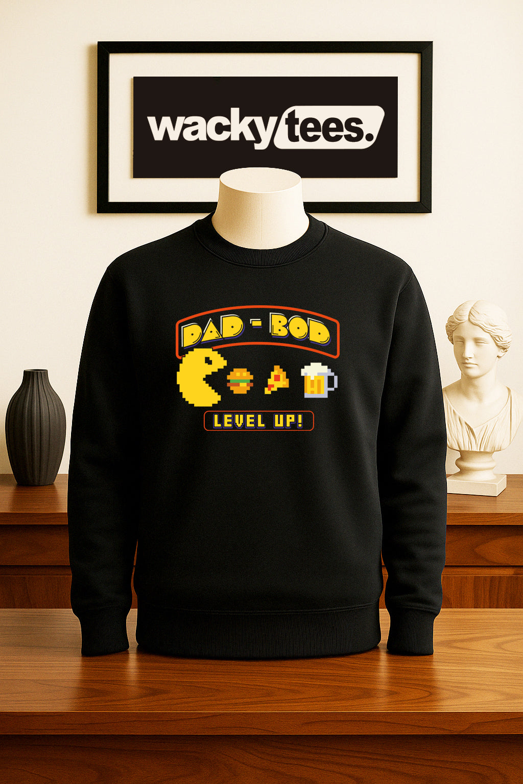 🕹️ Dad Bod Pac Man: 8Bit Gaming Style Funny Graphic Tee 🍻
