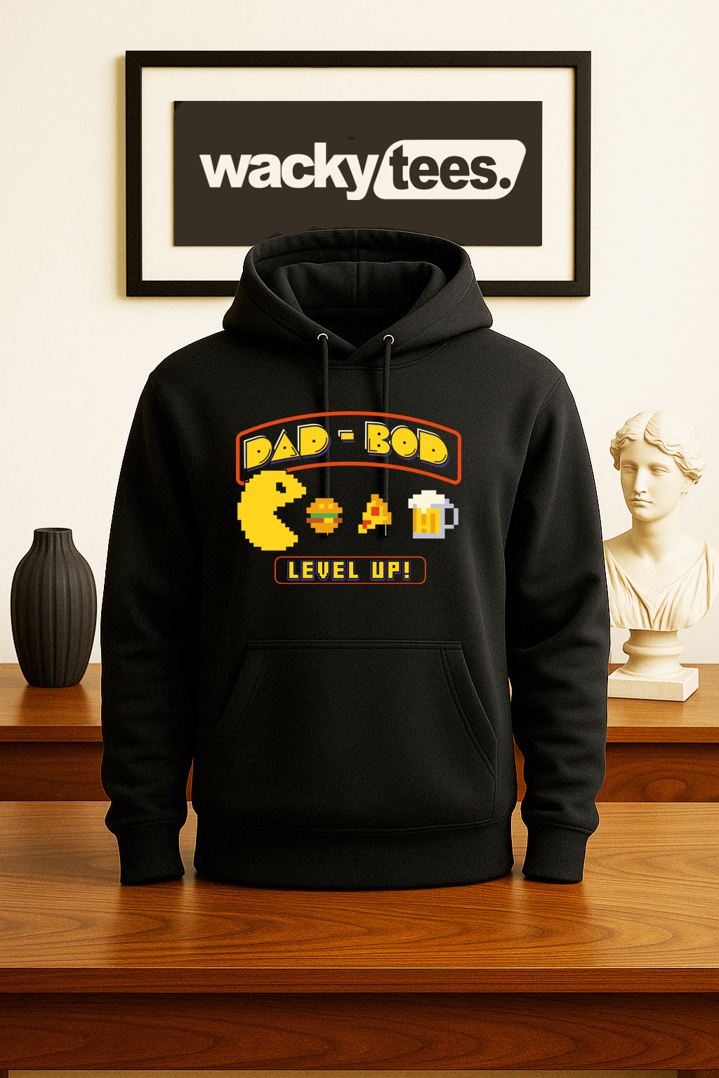 🕹️ Dad Bod Pac Man: 8Bit Gaming Style Funny Graphic Tee 🍻