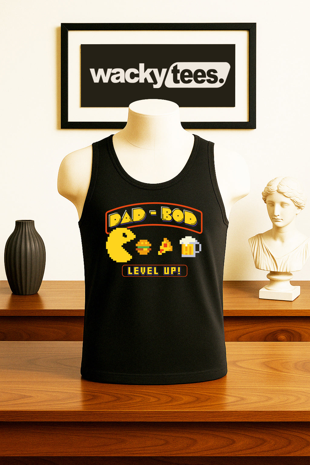 🕹️ Dad Bod Pac Man: 8Bit Gaming Style Funny Graphic Tee 🍻