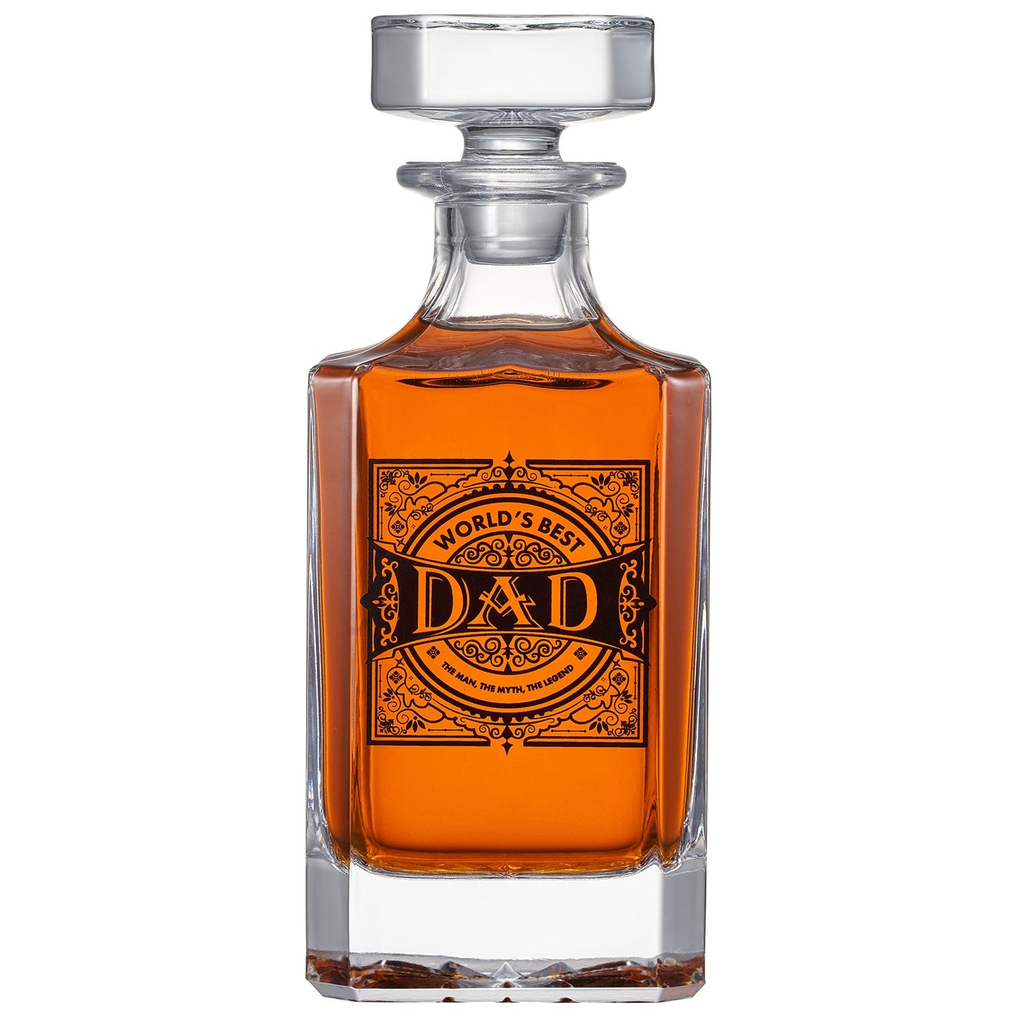 Gift for Dad Whiskey Decanter Gift Set | 730mL Decanter 2 Whiskey Glass | Father's Day, Birthday, Housewarming Gift for Your Loved One, Men, Dad, Him, Beautiful Wooden Gift Box