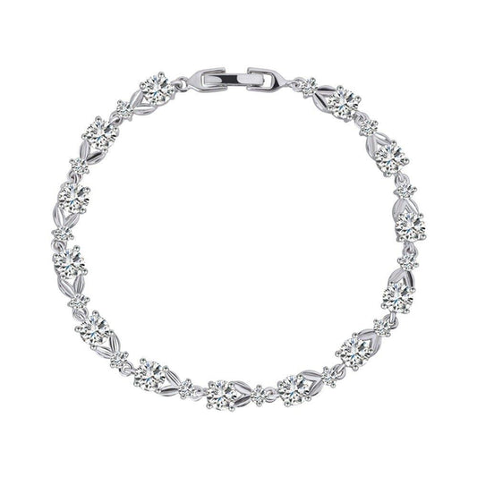 Dainty Cubic Zirconia Tennis Bracelet with Round Cut AAA+ Cubic Zirconia