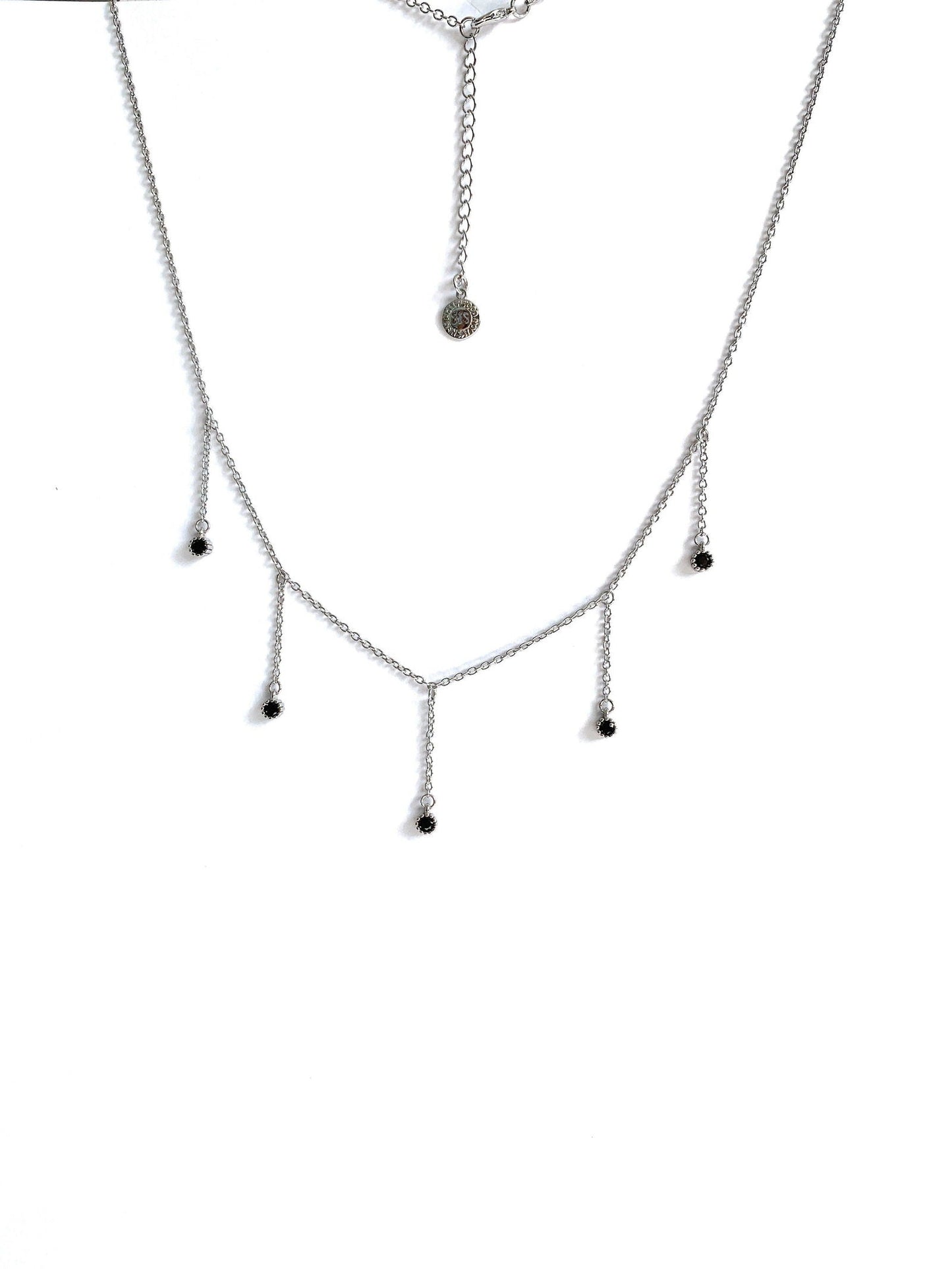 Drop Necklace with Five Cubic Zirconia Stone
