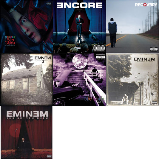 Death Of Slim Shady (Coup De Grace) (X) (Red/Blue Vinyl/2LP) & Encore & Recovery & Marshall Mathers LP 2 & Slim Shady LP & Marshall Mathers LP & Eminem Show