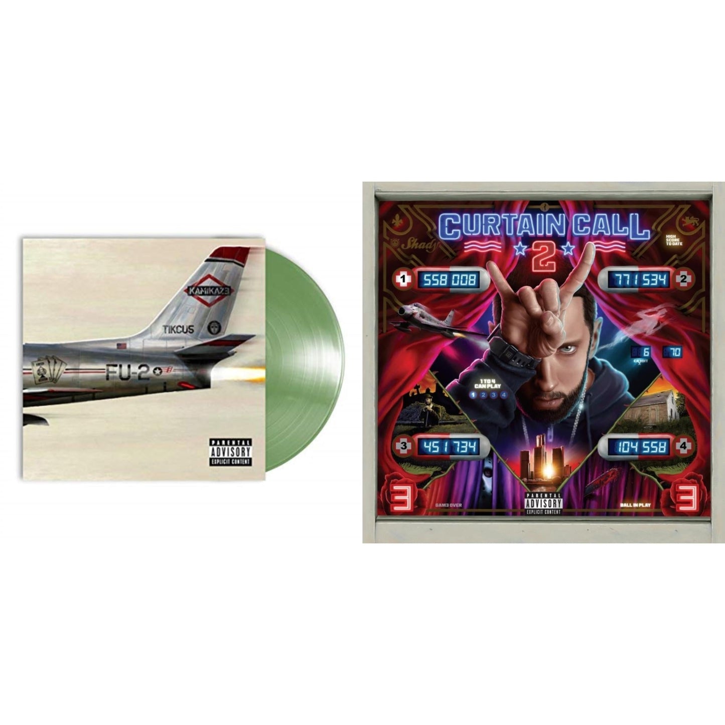 Curtain Call 2 (2LP) & Kamikaze (Opaque Olive Green LP Vinyl/Gatefold Jacket)