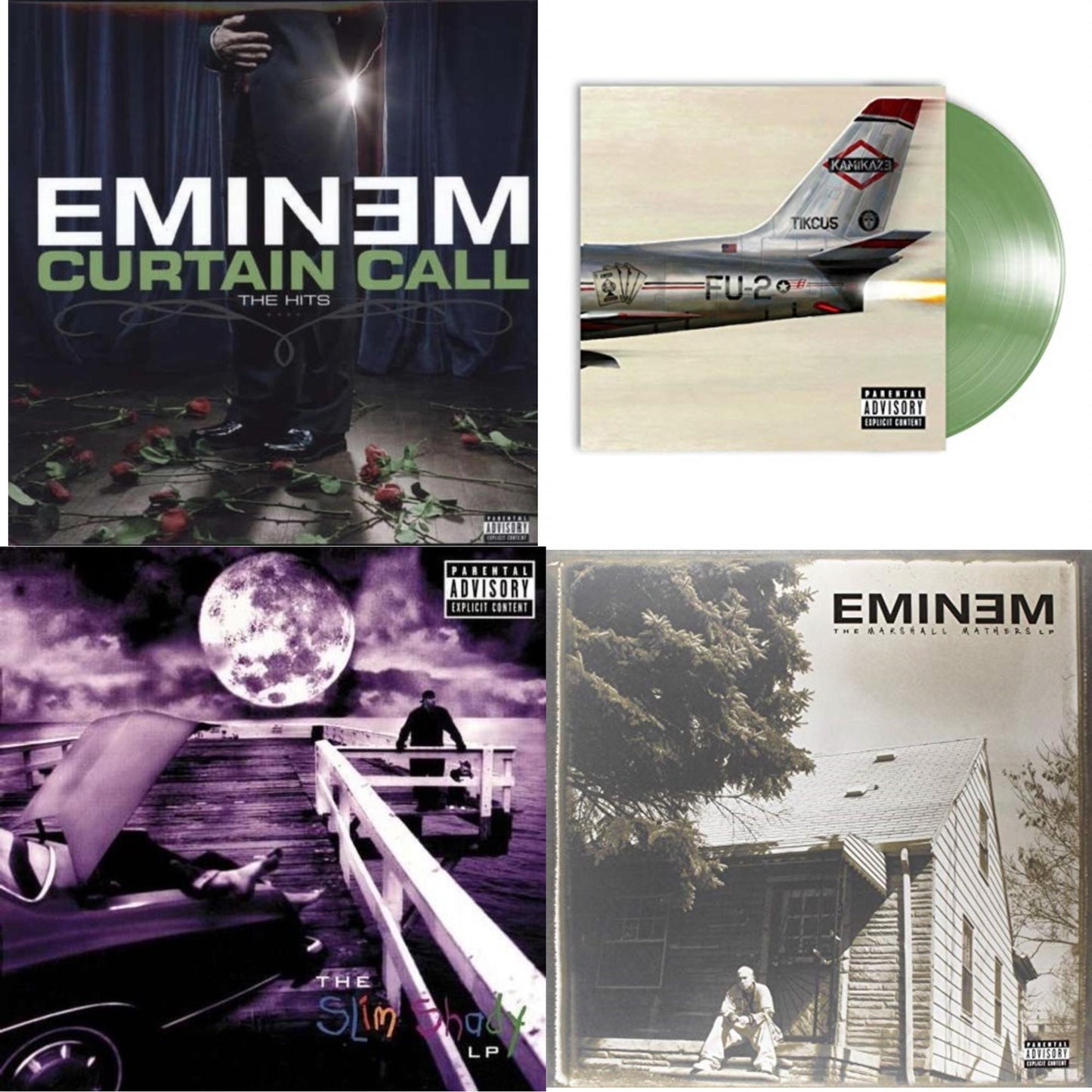 Curtain Call: Hits & Kamikaze (Opaque Olive Green LP Vinyl/Gatefold Jacket) & Slim Shady LP & Marshall Mathers LP