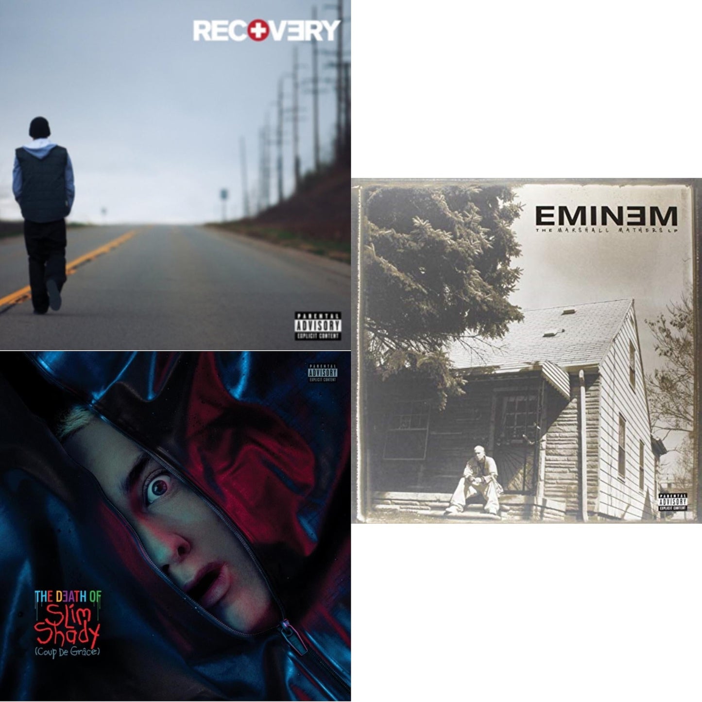 Death Of Slim Shady (Coup De Grace) (X) (Red/Blue Vinyl/2LP) & Recovery & Marshall Mathers LP