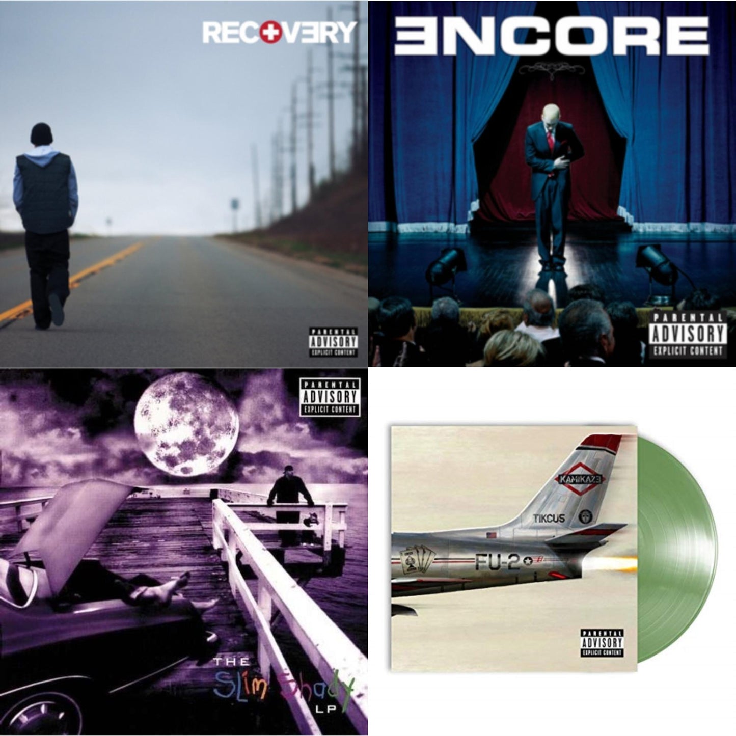 Encore & Recovery & Kamikaze (Opaque Olive Green LP Vinyl/Gatefold Jacket) & Slim Shady LP