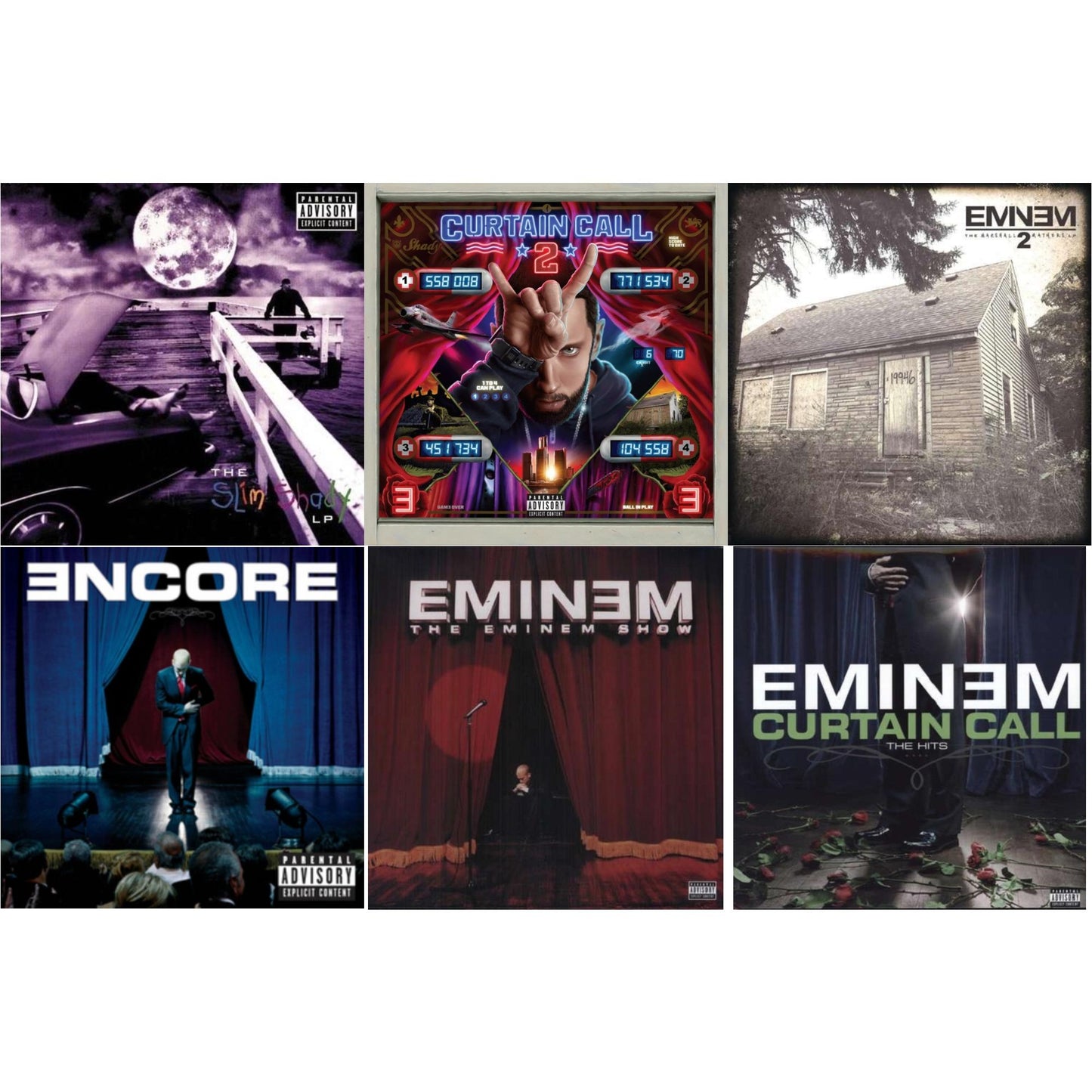 Curtain Call 2 (2LP) & Encore & Curtain Call: Hits & Marshall Mathers LP 2 & Slim Shady LP & Eminem Show