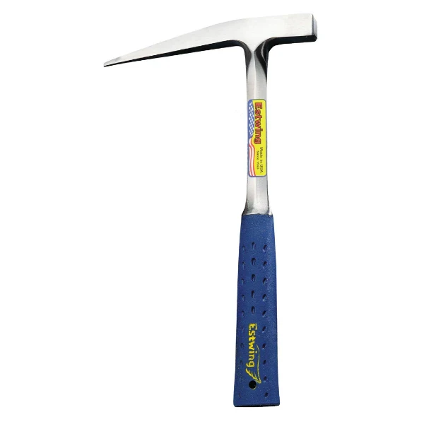 Estwing E3-13P 13oz Lightweight Rock Pick w/ Blue Vinyl Shock Reduction Grip (Smooth Face)