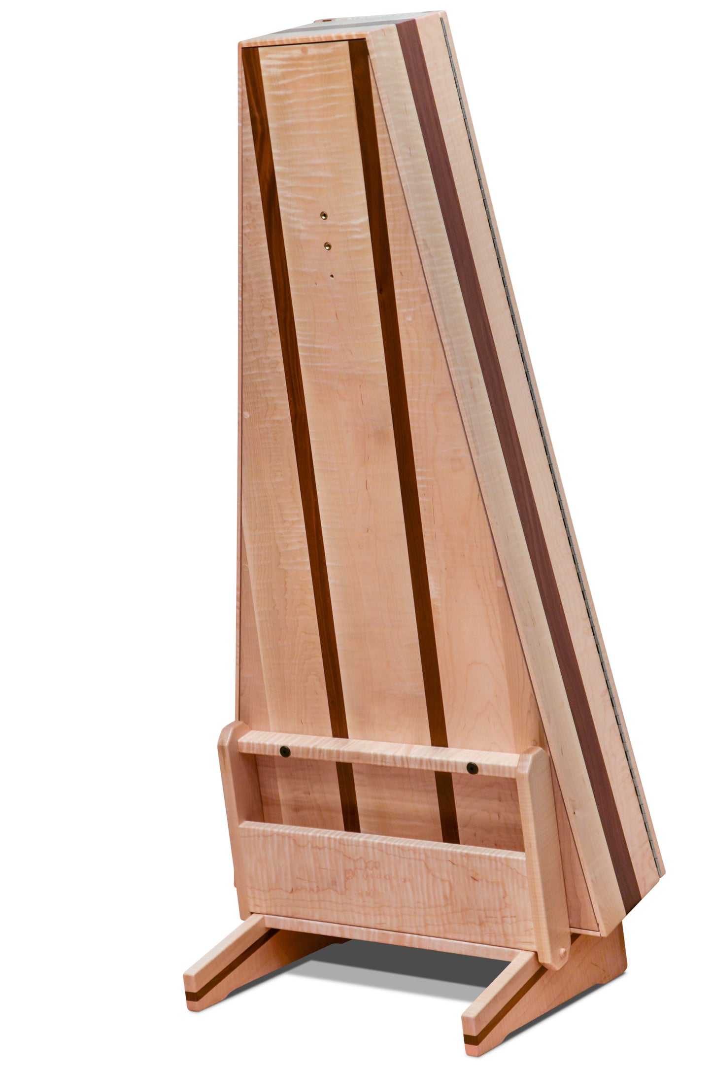 ClimaStand Triangle Humidor with Base - Flamed Maple with Walnut