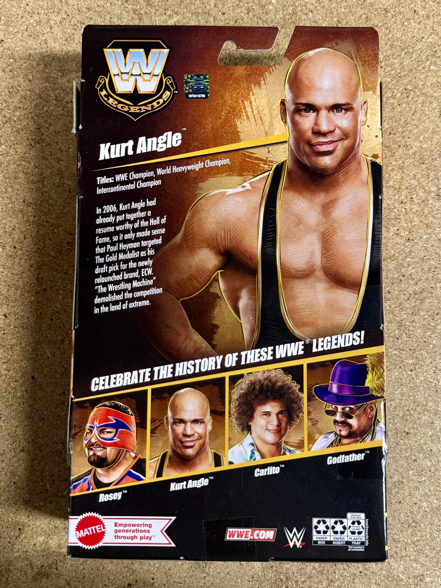 Kurt Angle Signed Mattel WWE Legends Elite Figure Series 26 With JSA COA