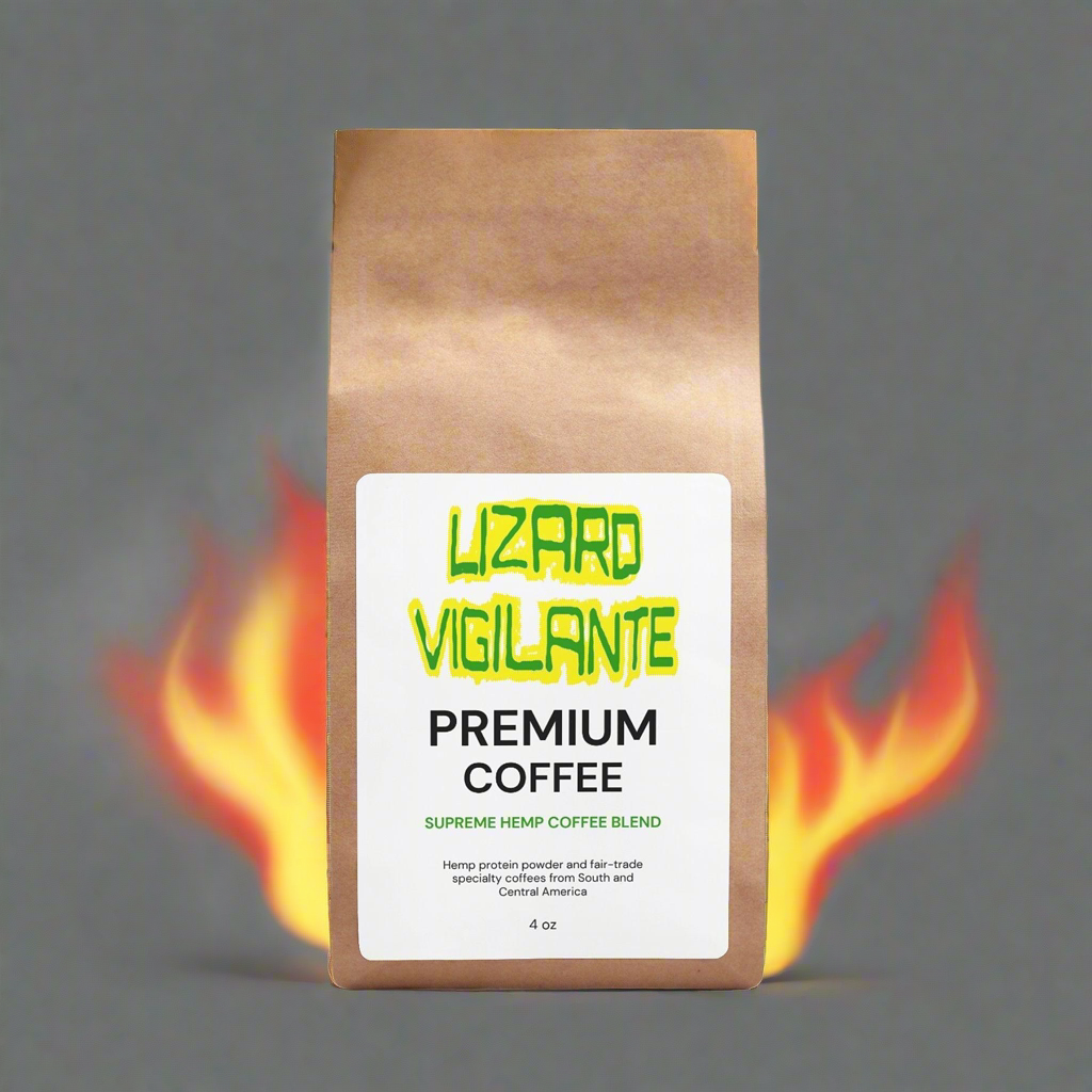 Lizard Vigilante Premium Hemp Coffee Blend - Medium Roast 4oz -Subscription Plan Available at Discount! - Premium Food & Beverages from Lizard Vigilante - Just $15.99! Shop now at Lizard Vigilante