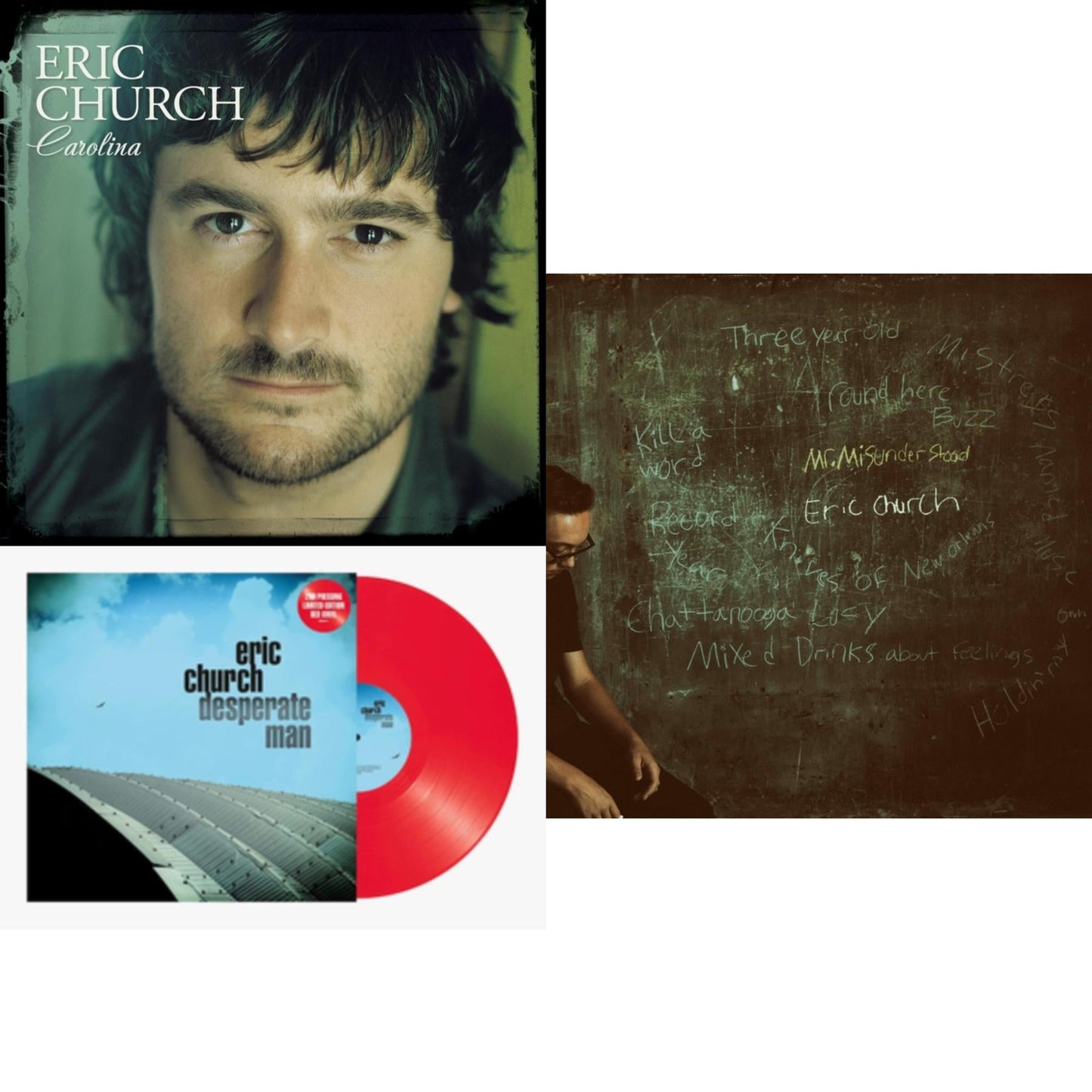 Carolina (Clear LP Vinyl) & Desperate Man (Red LP Vinyl) & Mr. Misunderstood (Blue LP Vinyl)