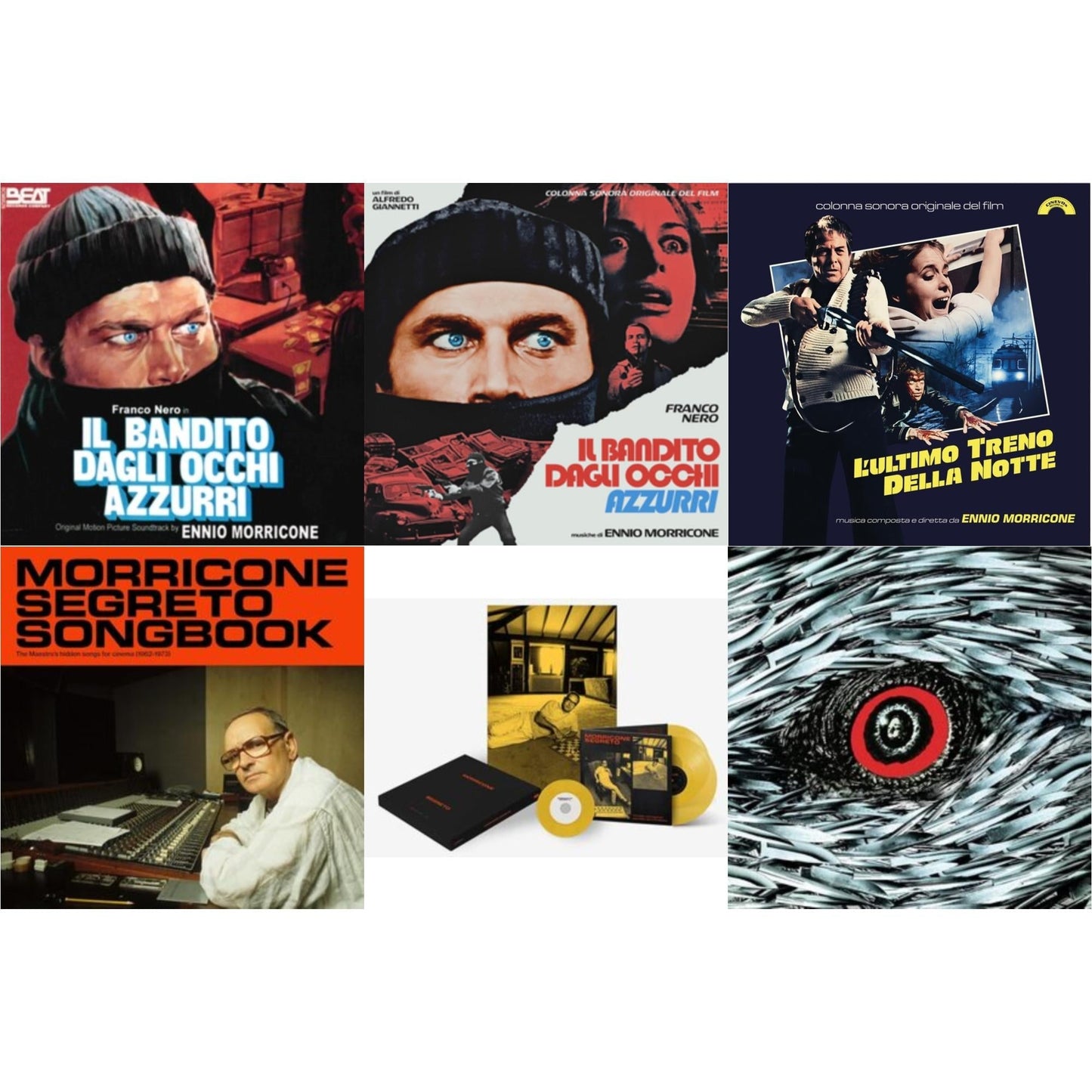 Ennio Morricone - Morricone Segreto (Yellow Vinyl/2LP/7Inch Single Collector's Edition) & Blue-Eyed Bandit (Il Bandito Dagli Occhi Azzurri) Ost & L’Ultimo Treno Della Notte (Yellow LP Vinyl) & Blue-Eyed Bandit (Il Bandito Dagli Occhi Azzurri) Ost