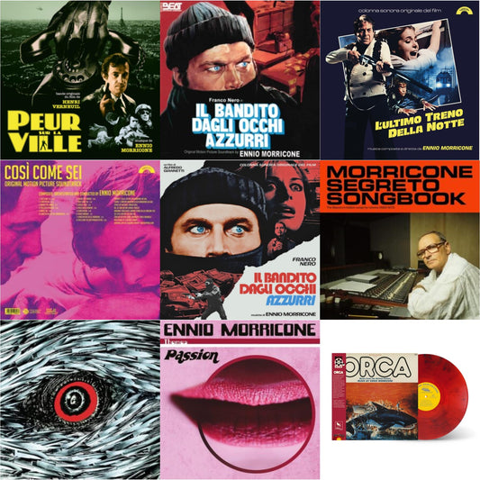 Ennio Morricone - Peur Sur La Ville (Gatefold Sleeve Designed By Eric Adrian Lee) & Blue-Eyed Bandit (Il Bandito Dagli Occhi Azzurri) Ost & L’Ultimo Treno Della Notte (Yellow LP Vinyl) & Così Come Sei Ost (Limited/180G/Solid Pink LP Vinyl) &