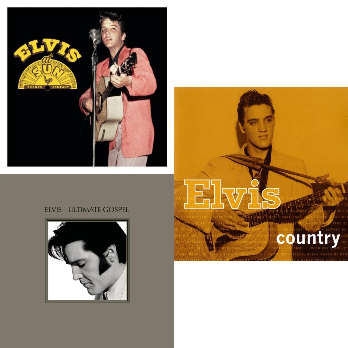 Elvis At Sun & Elvis Ultimate Gospel & Elvis Country
