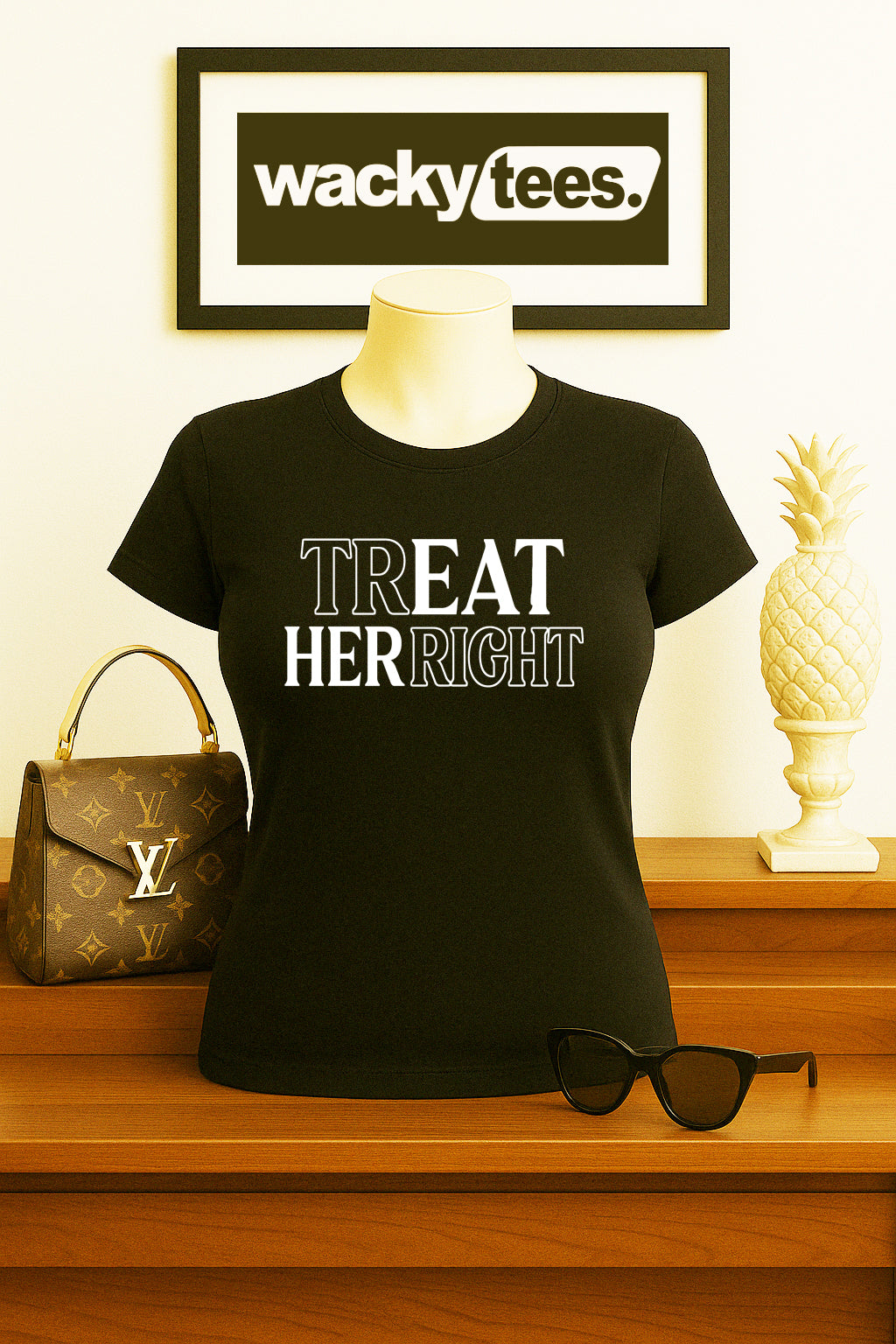 Treat Eat Her Right Funny Muff Diver Adult Humor Graphic Tee Shirt