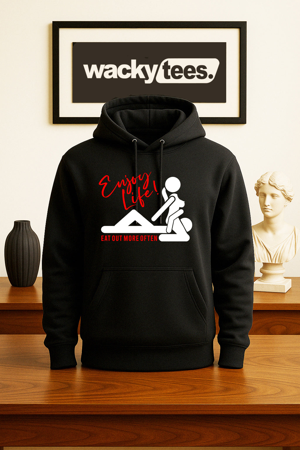Enjoy Life Eat Out More Often Adult Humor Funny Graphic Tee Shirt