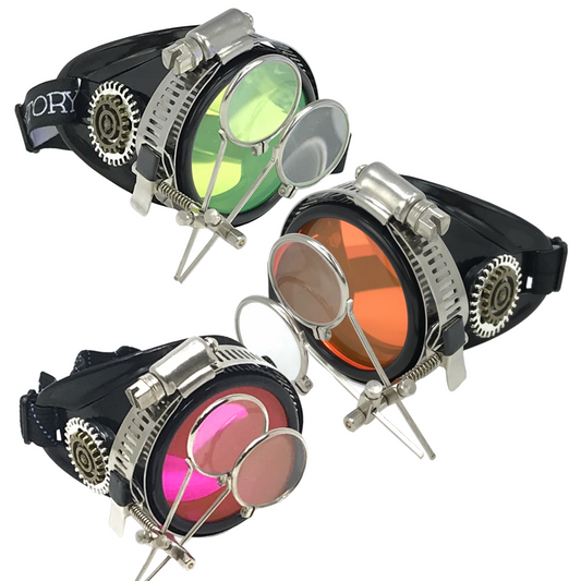 Pastel goth pirate eyepatch monocle Rave goggle with magnifying eye loupes
