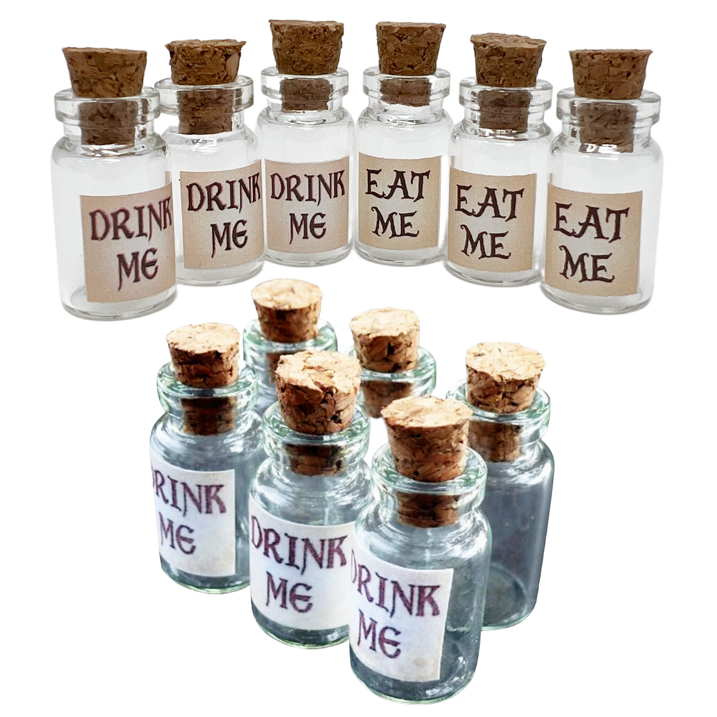 6pcs DIY art and craft Alice in Wonderland eat/drink me