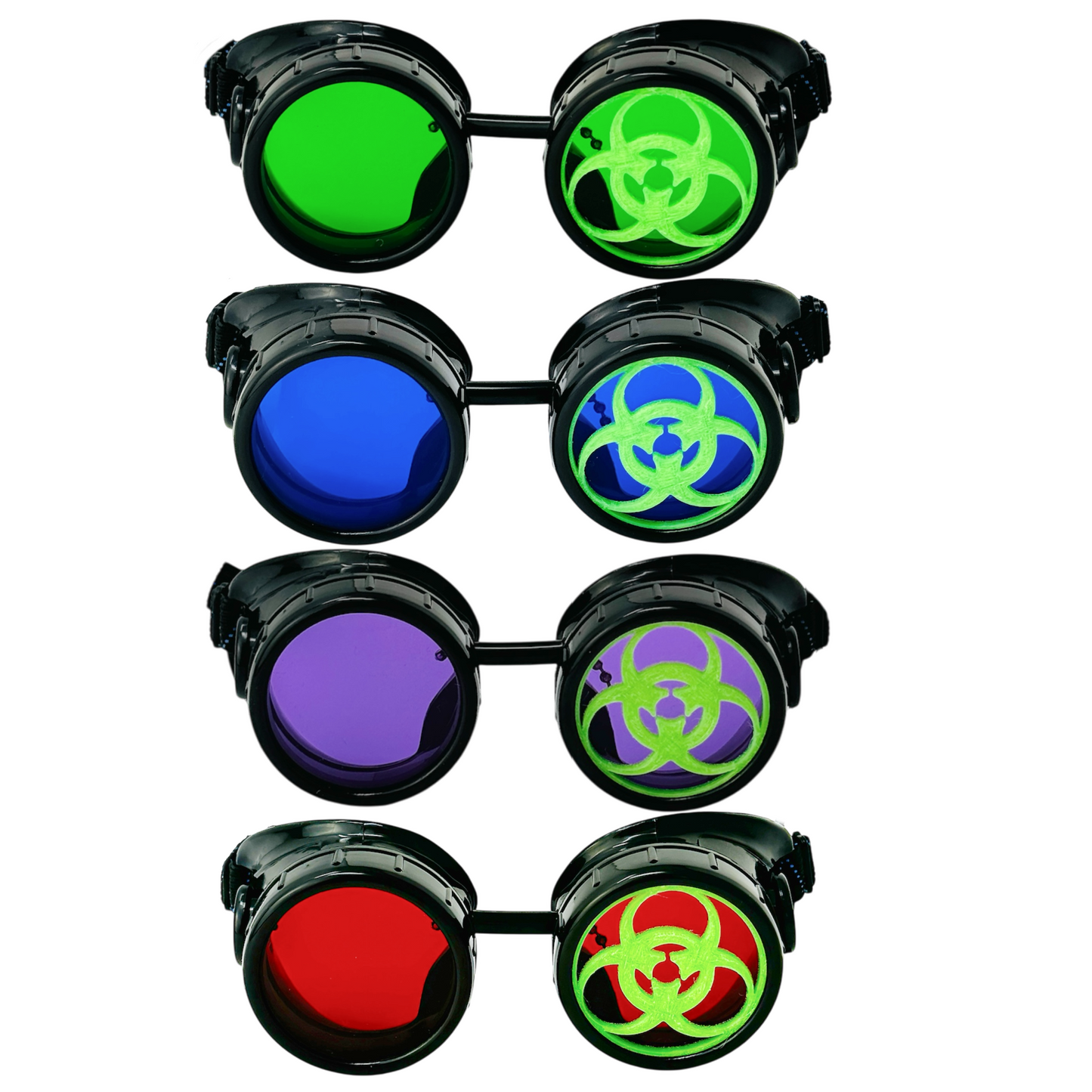 Steampunk Mad Scientist goggles biohazard cosplay glasses