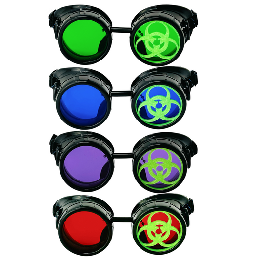Steampunk Mad Scientist goggles biohazard cosplay glasses